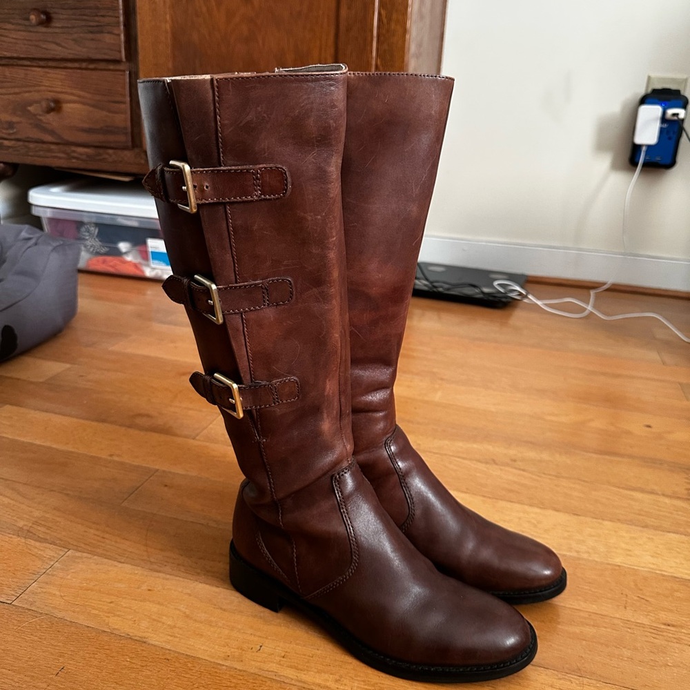 Ecco Dark Brown Over the Knee Boots